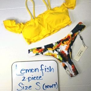 Lemon fish NWT 2 piece bikini swimsuit size small